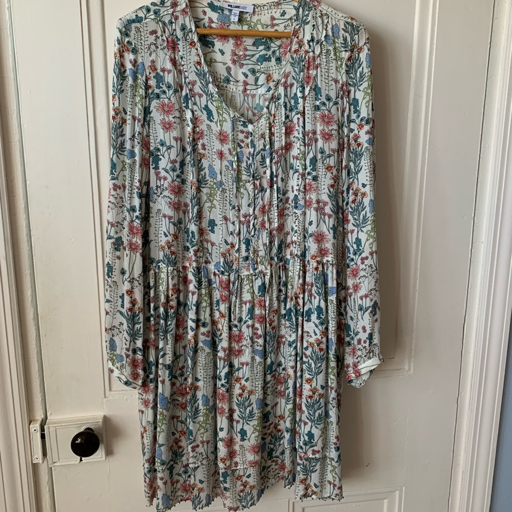 William Rast Floral Beaded Tunic Blouse